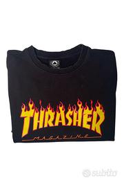 Felpa Thrasher Flame Logo Nera - Taglia XL