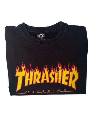 Felpa Thrasher Flame Logo Nera - Taglia XL