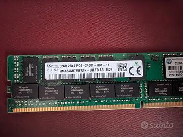RAM DDR4 ECC RDIMM server 16GB e 32GB HP ProLiant