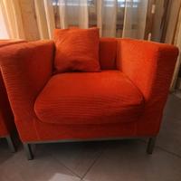 n.2 Poltroncine arancio sfoderabili