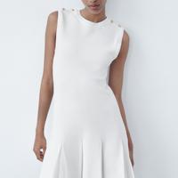 ZARA Vestito Maglia Bianco Tennis tg.M