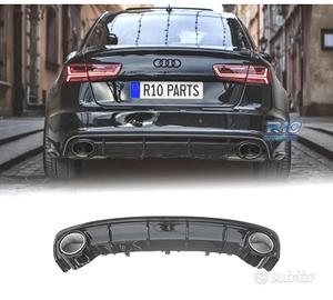 DIFFUSORE AUDI A6 15-18 LOOK RS6 NERO LUCIDO