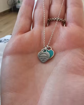 Collana Tiffany Pendente Double Heart Tag Mini