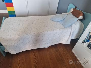 Letto singolo bambino ragazzo a doghe e materasso
