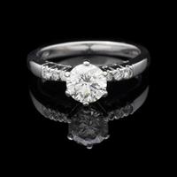 SOLITARIO ANELLO ORO BIANCO 18 KT BRILLANTI 0.93CT