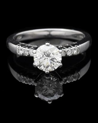 SOLITARIO ANELLO ORO BIANCO 18 KT BRILLANTI 0.93CT