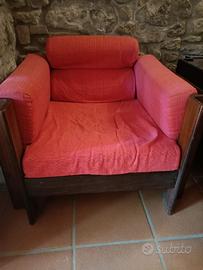 Salotto Poltronova in noce