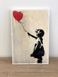 Bansky - Bambina con palloncino (su legno)