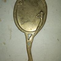 Antico specchio epoca deco' anni 20/30 in bronzo