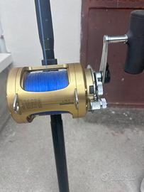 Canna da pesca con mulinello e filo