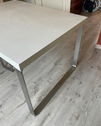 Tavolo Veneta Cucine Bianco Acciaio