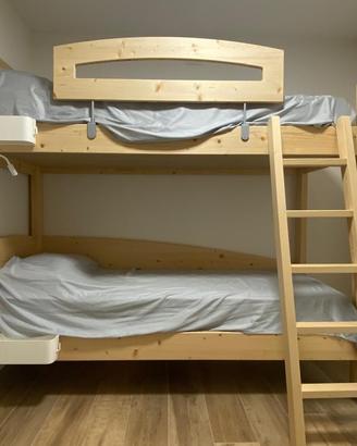 letto a castello in abete massiccio