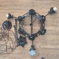 lampadario ferro battuto