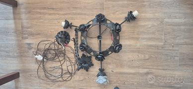 lampadario ferro battuto