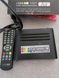 Decoder digitale terrestre I-CAN 100T con telecoma
