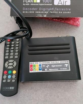 Decoder digitale terrestre I-CAN 100T con telecoma