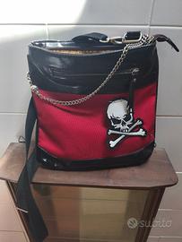 Borsa a Tracolla Goth / Punk Rossa e Nera
