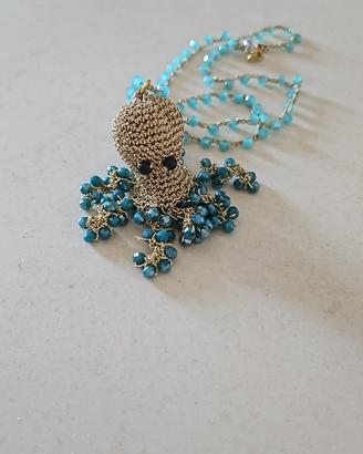 Collana polipetto Handmade con cristalli