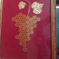 quadro con monete 200 lire