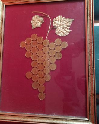 quadro con monete 200 lire