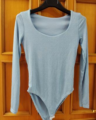 body azzurro glitterato 