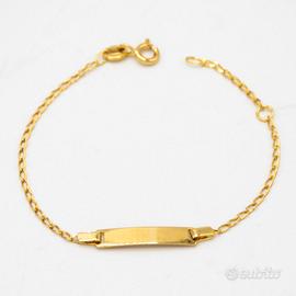 Bracciale bambino oro giallo 9kt piastrina S.121