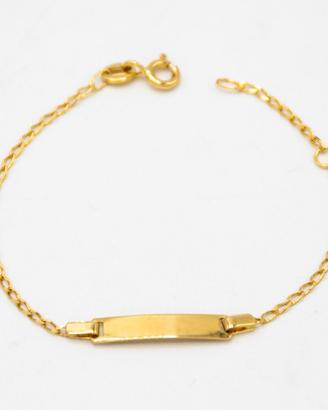 Bracciale bambino oro giallo 9kt piastrina S.121