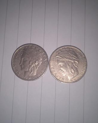 Due monete: 100 Lire datate 1996. 🪙