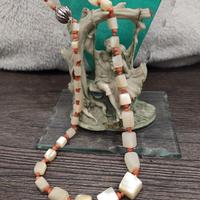 Collana vintage argento e pietra naturale