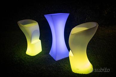 Tavolo Luminoso a Led Multicolor | Base Quadrata