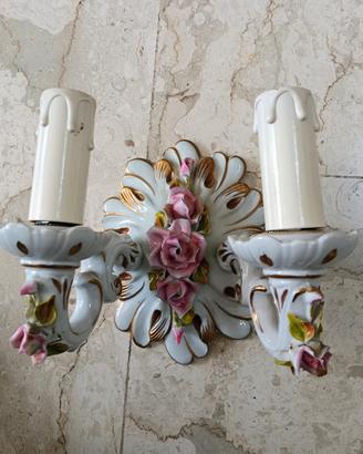 Applique in porcellana Capodimonte firmato Mangani