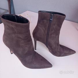 Stivaletti donna camoscio sintetico grigio scuro
