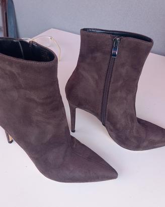 Stivaletti donna camoscio sintetico grigio scuro