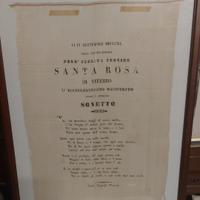 Sonetto dedicato a Santa Rosa di Viterbo, 1840