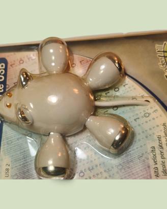 Hub USB 4 porte vintage topolino Golden Hill nuovo