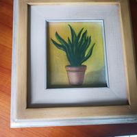 Quadro olio raffigurante 'Pianta grassa' mis 32x35