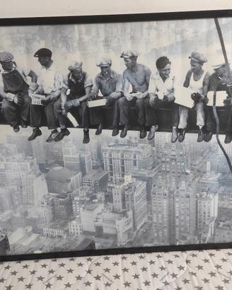 Poster Cornice Vetro Operaio al Lavoro New York 