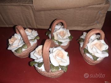 cestino in ceramica con fiori bomboniere