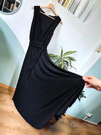 Abito elegante donna nero lurex