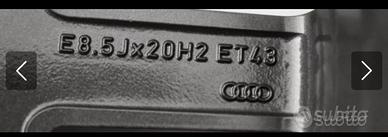 Cerchi in lega  Audi 20 pollici 8,5j 5x112  ET43