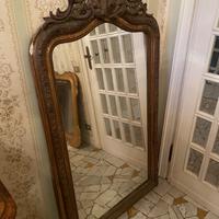 Specchio antico con cornice barocca intagliata