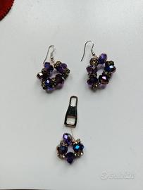 set orecchini e decoro borsa o zip