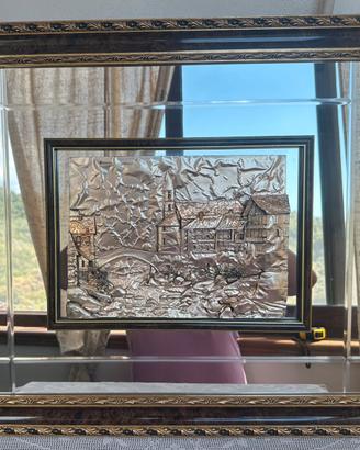 Quadro bassorilievo in argento 925.