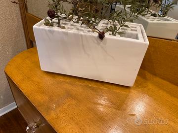 Vaso per Fiori Ikebana Ceramica Bia Griglia vintag