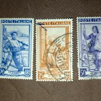 Lotto 3 francobolli (serie "Italia al lavoro")
