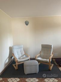Sedia ikea poang e pouff