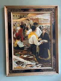 Quadro dipinto a mano olio su tela mercato