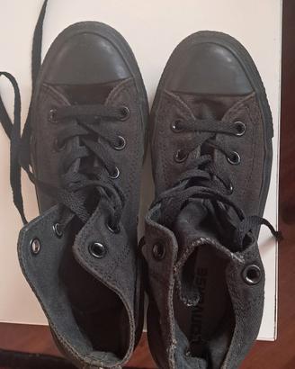 Scarpe Converse alte total black