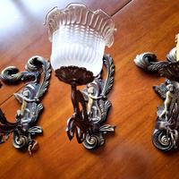 Set di tre applique in ottone