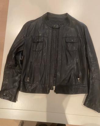 Giacca vera pelle nera da donna
